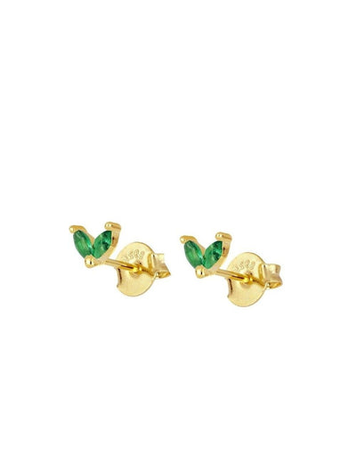 Pendientes stud en forma de flor con circonitas en talla marquesa