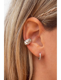 Cabled Rope Chain Huggie Hoop Earrings