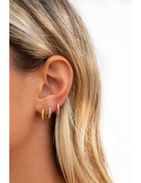 Cabled Rope Chain Huggie Hoop Earrings