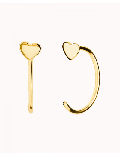 Boucles d'oreilles créoles ouvertes en forme de cœur