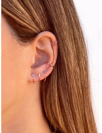 Heart Open Huggie Hoop Earrings - Ear hugger