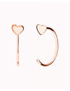 Heart Open Huggie Hoop Earrings - Ear hugger