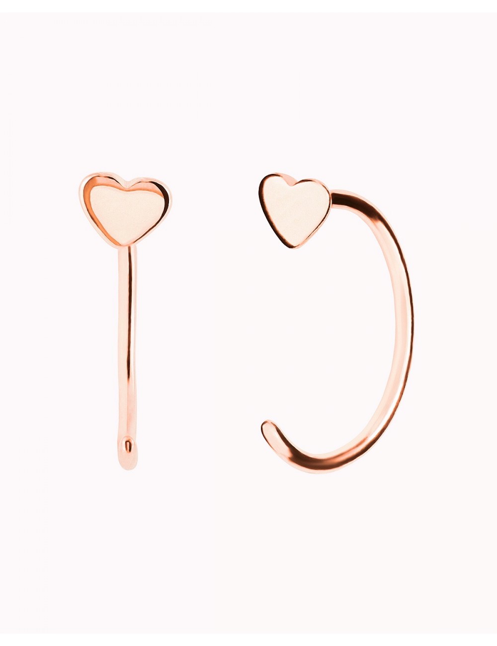 Heart Open Huggie Hoop Earrings - Ear hugger