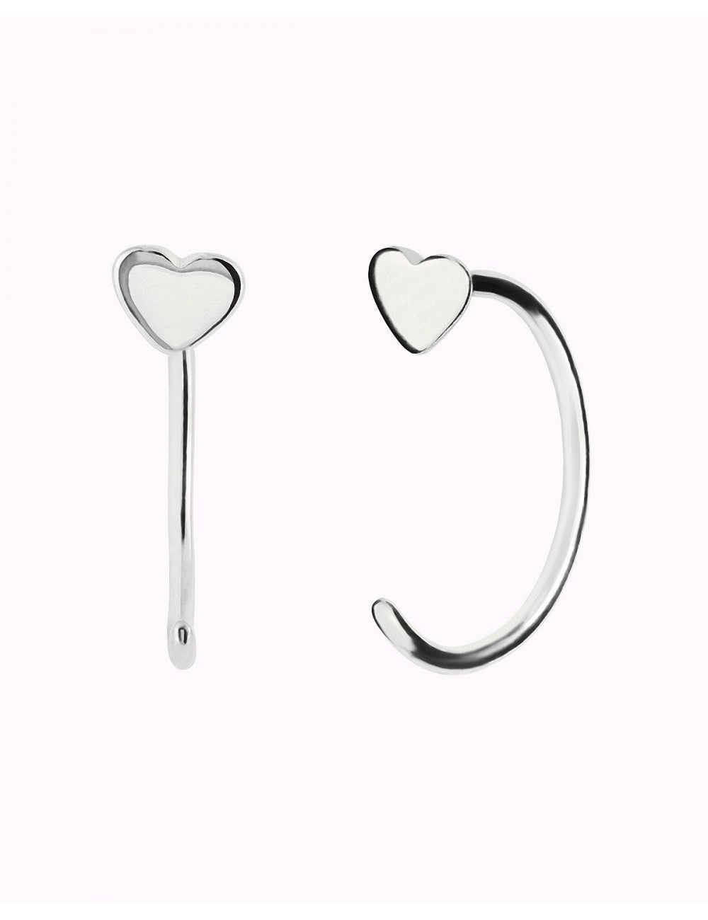 Heart Open Huggie Hoop Earrings - Ear hugger