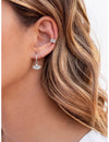 Pendientes aro con charm en forma de abanico