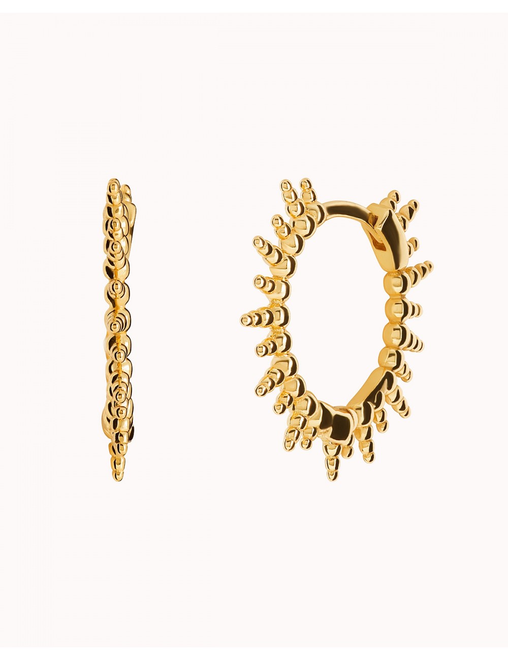 Irregular Beaded Spikes Hoop Earrings