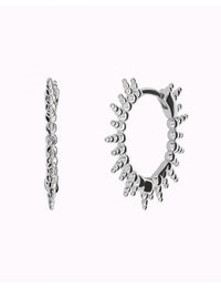 Irregular Beaded Spikes Hoop Earrings