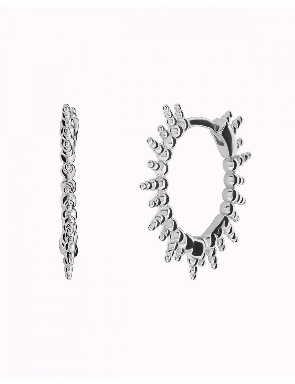 Irregular Beaded Spikes Hoop Earrings