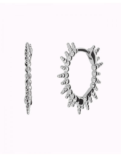 Pendientes de aro con pinchos irregulares de bolitas