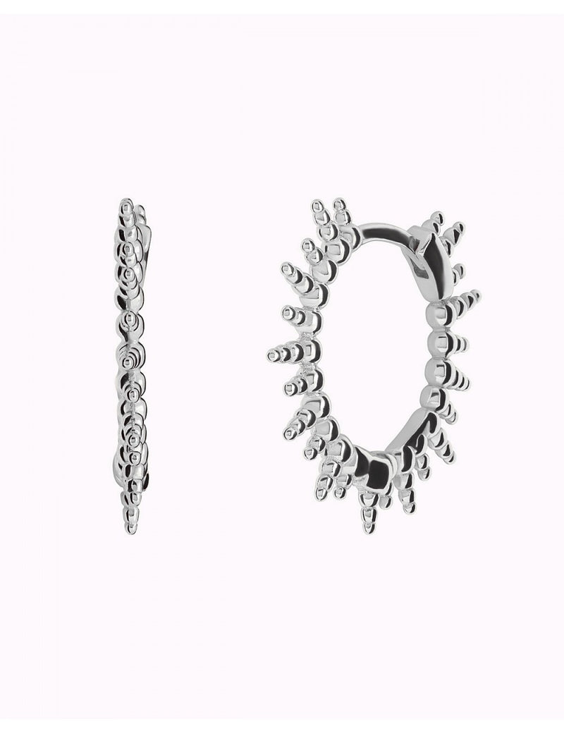 Irregular Beaded Spikes Hoop Earrings
