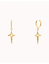 Cross Star Huggie Hoop Earrings