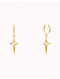 Cross Star Huggie Hoop Earrings