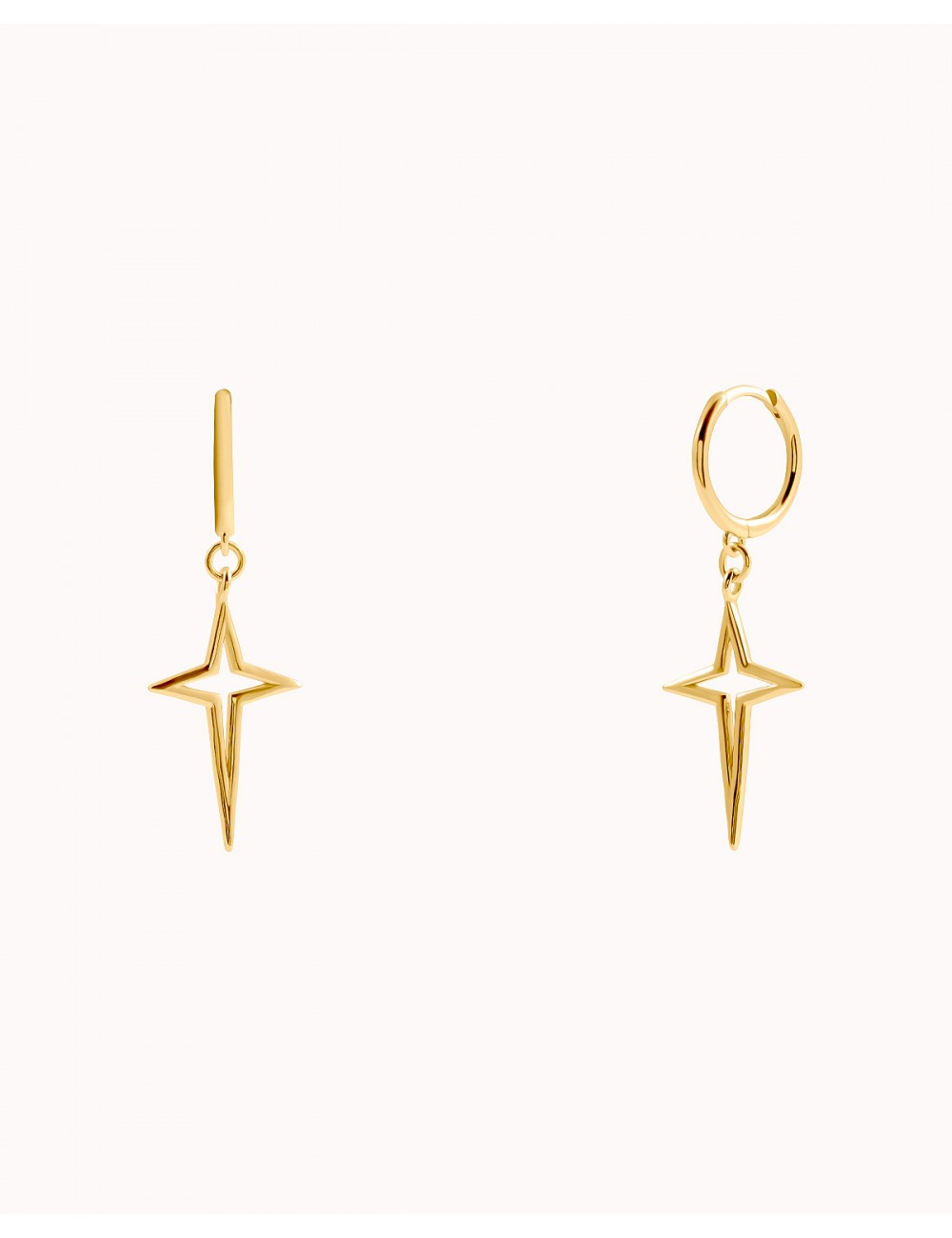 Cross Star Huggie Hoop Earrings