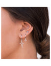 Cross Star Huggie Hoop Earrings