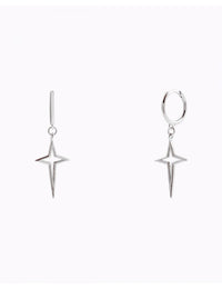 Cross Star Huggie Hoop Earrings