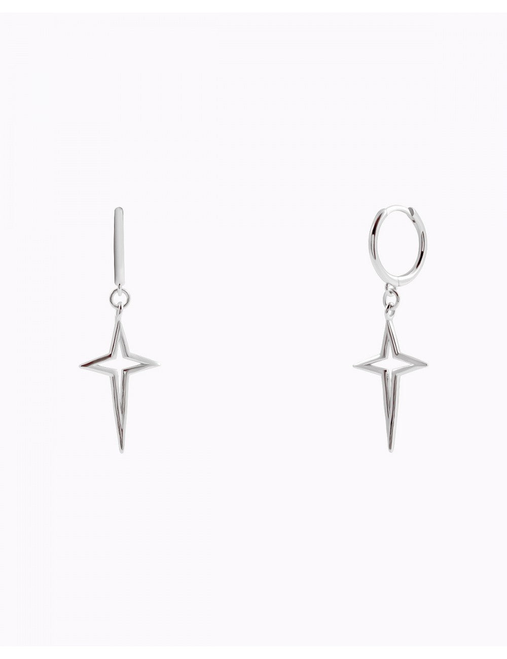 Cross Star Huggie Hoop Earrings