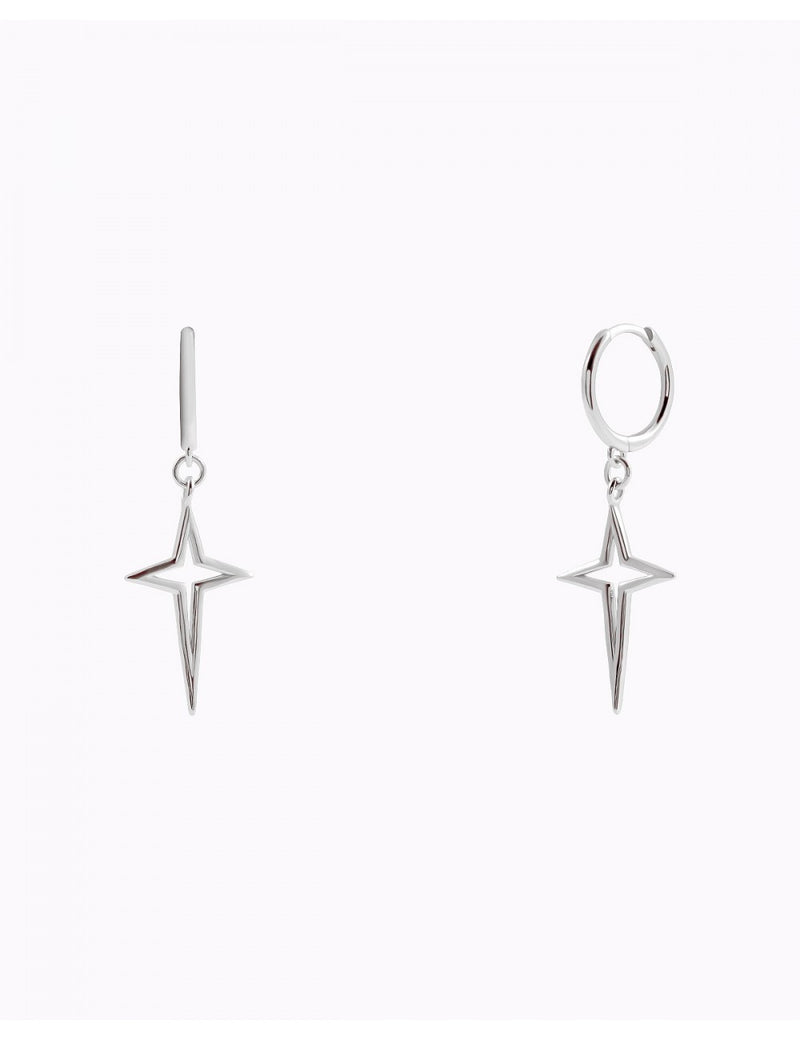 Cross Star Huggie Hoop Earrings
