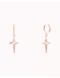 Cross Star Huggie Hoop Earrings