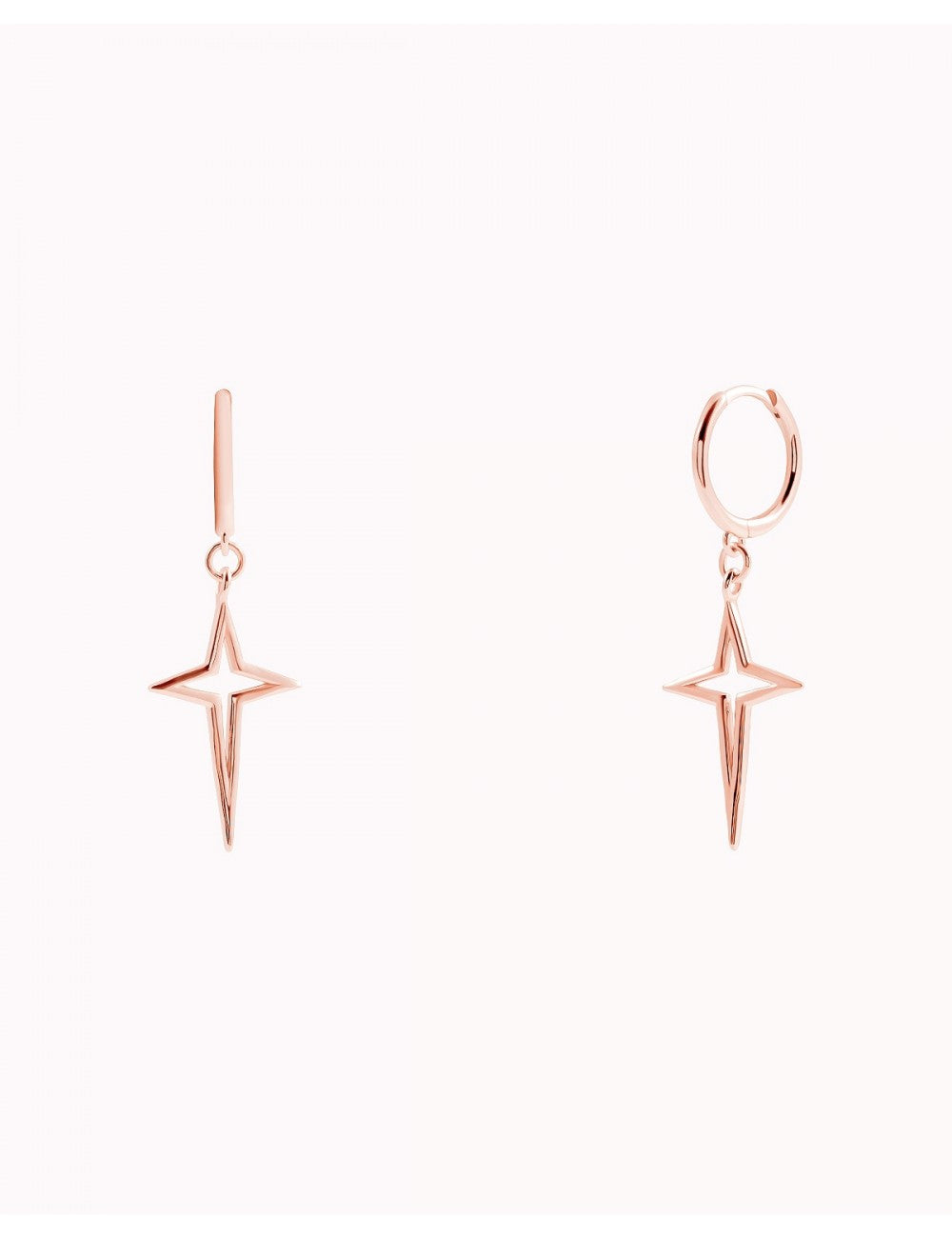 Cross Star Huggie Hoop Earrings