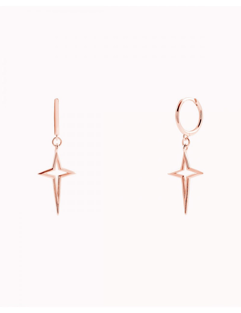 Cross Star Huggie Hoop Earrings