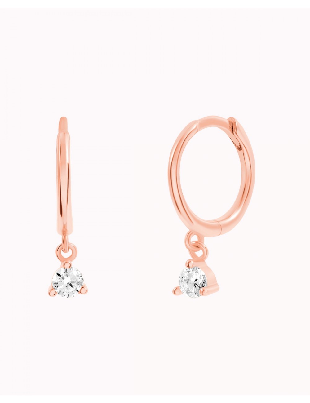 Dangling CZ Huggie Hoop Earrings - Two stone colors available: Black & White