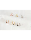 Dangling CZ Huggie Hoop Earrings - Two stone colors available: Black & White