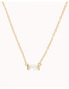 Horizontal Baguette CZ Pendant Necklace