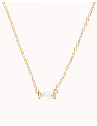 Horizontal Baguette CZ Pendant Necklace
