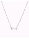 Horizontal Baguette CZ Pendant Necklace