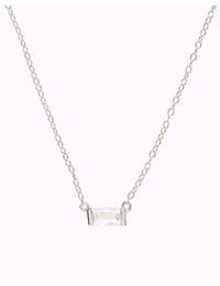 Horizontal Baguette CZ Pendant Necklace