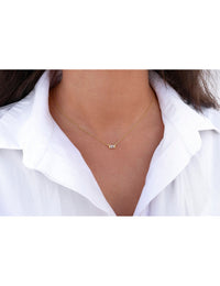 Horizontal Baguette CZ Pendant Necklace