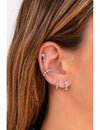 3 Round CZ Huggie Hoop Earrings
