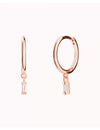 Tiny Baguette CZ Huggie Hoop Earrings