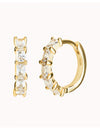 Boucles d'oreilles créoles Huggie avec zircones cubiques taille baguette