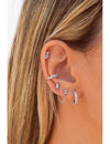 Boucles d'oreilles créoles Huggie avec zircones cubiques taille baguette