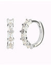 Boucles d'oreilles créoles Huggie avec zircones cubiques taille baguette