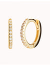 Pave CZ Huggie Hoop Earrings