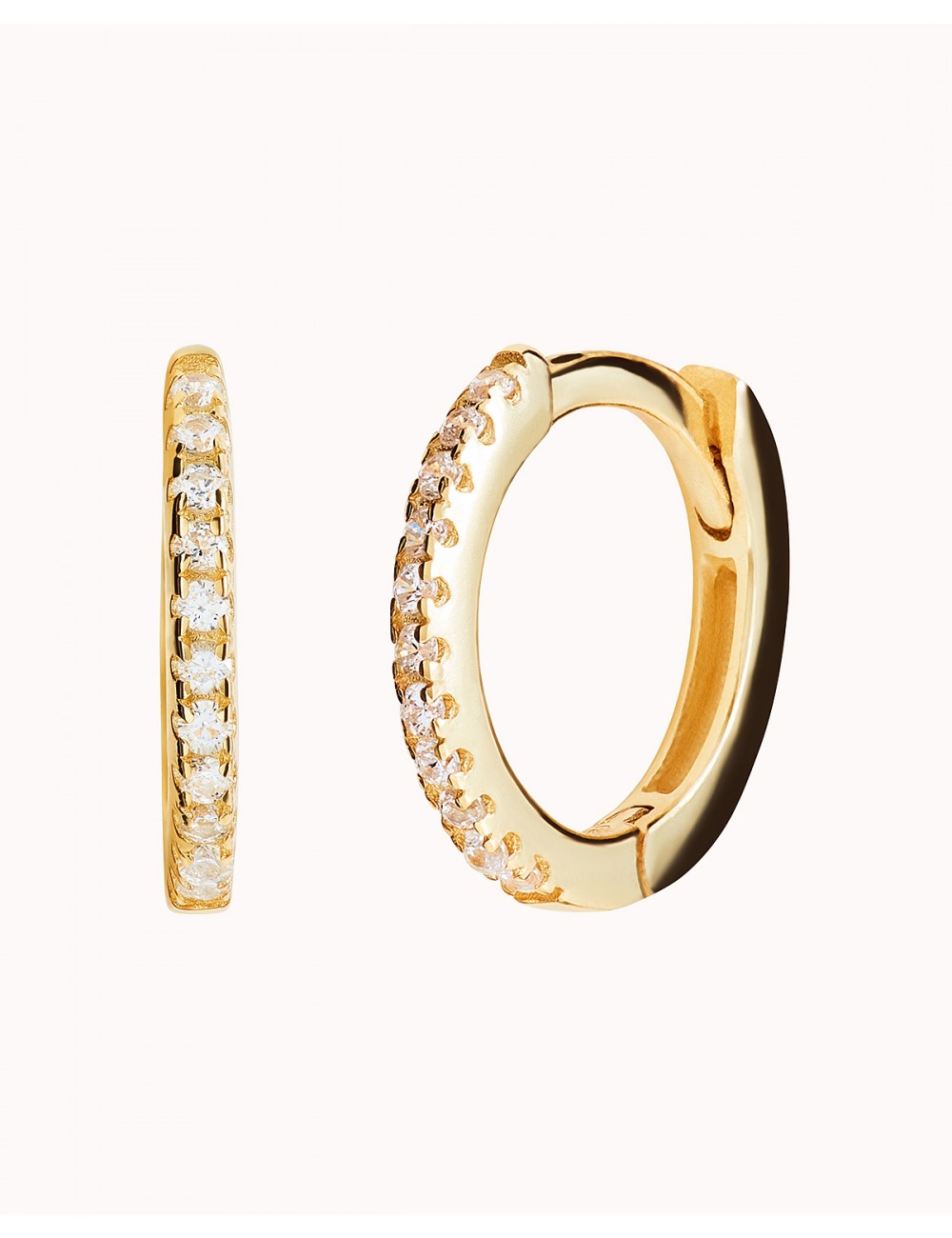 Pave CZ Huggie Hoop Earrings