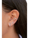 Pendientes de aro huggie con circonitas en talla redonda