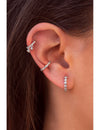 Pendientes de aro huggie con circonitas en talla redonda