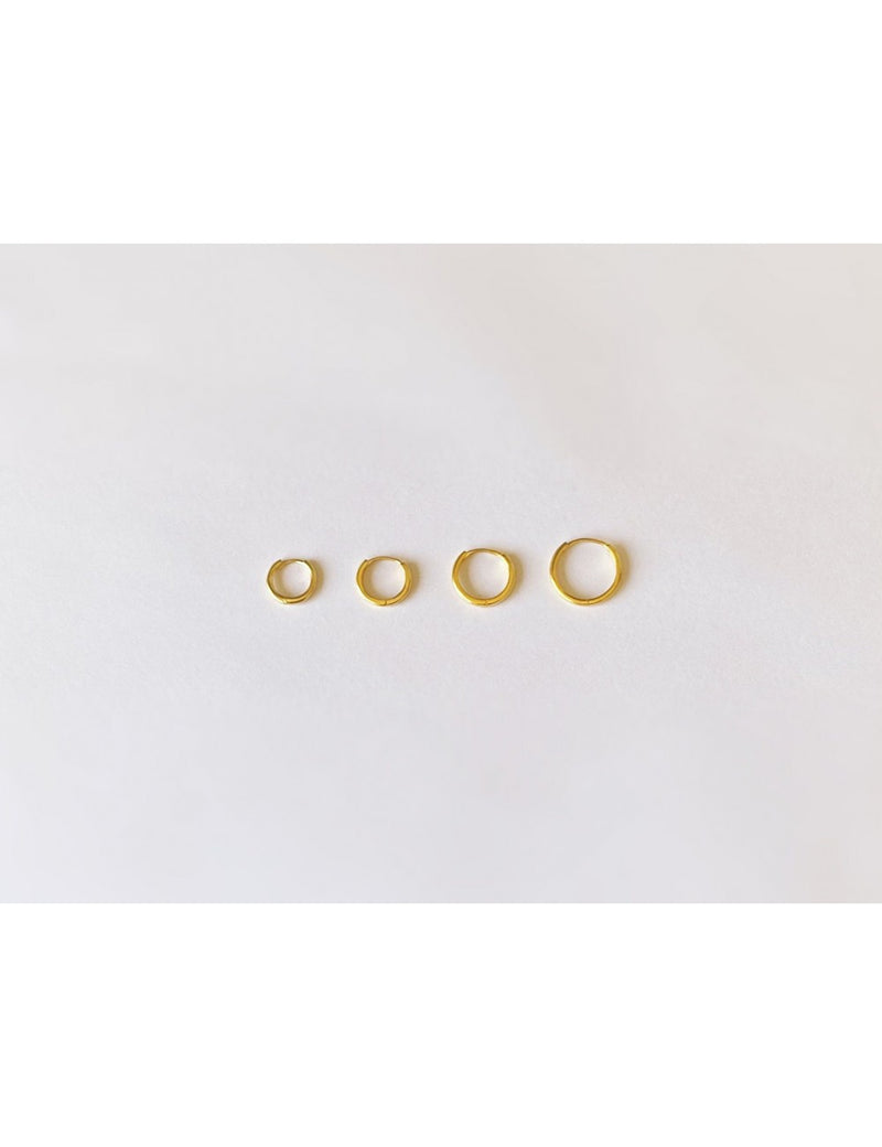 Round Edges Smooth Huggie Hoop Earrings