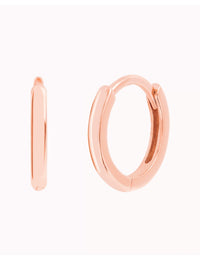 Round Edges Smooth Huggie Hoop Earrings