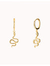 Snake Shaped Charm Huggie Hoop Earrings