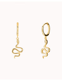 Snake Shaped Charm Huggie Hoop Earrings