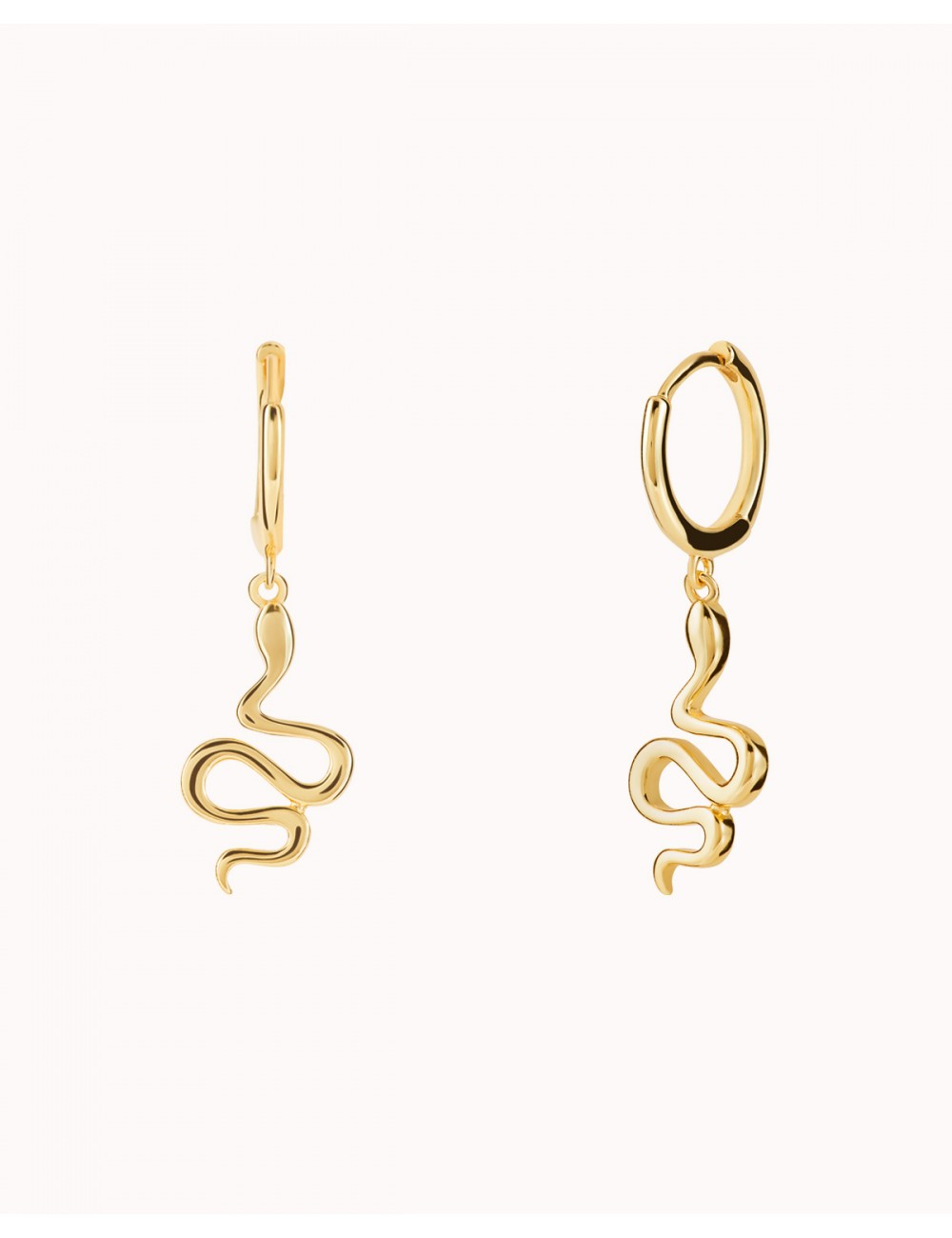 Snake Shaped Charm Huggie Hoop Earrings