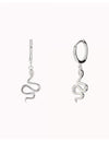 Snake Shaped Charm Huggie Hoop Earrings