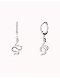Snake Shaped Charm Huggie Hoop Earrings