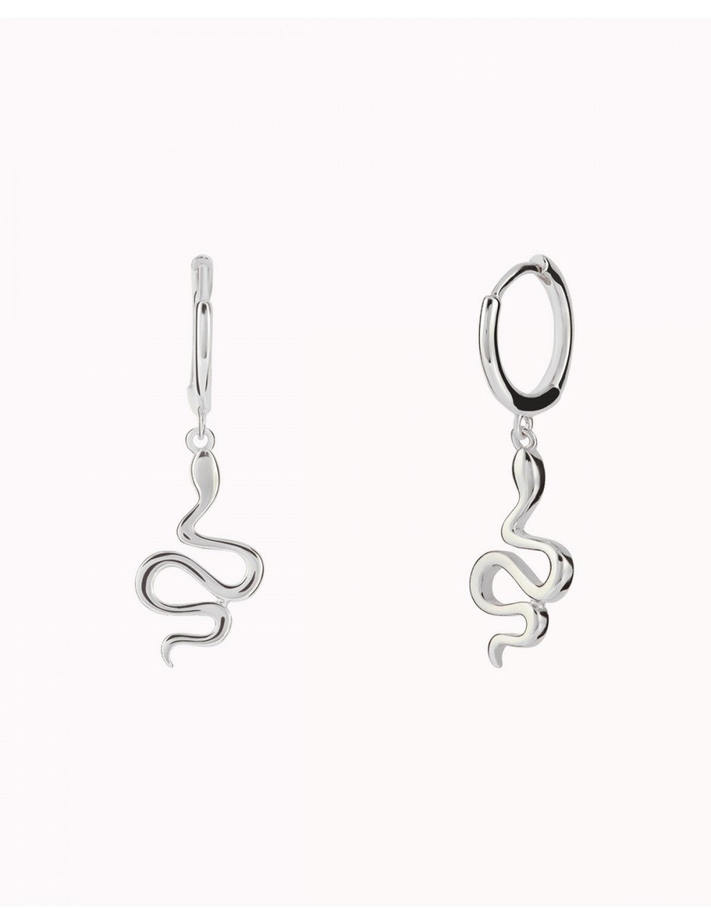 Snake Shaped Charm Huggie Hoop Earrings