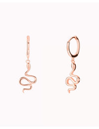 Snake Shaped Charm Huggie Hoop Earrings