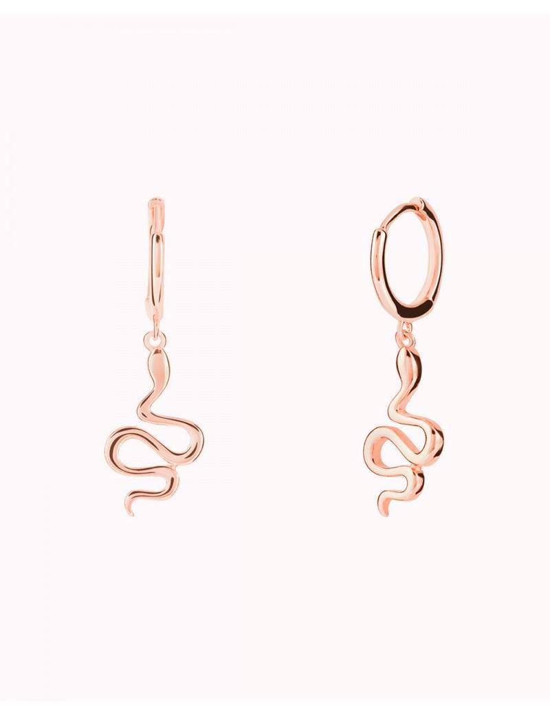 Snake Shaped Charm Huggie Hoop Earrings